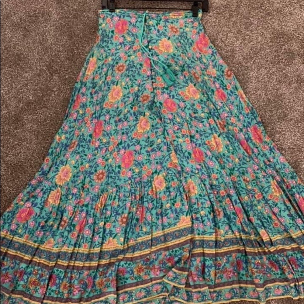 Folktown Turquoise Skirt XS